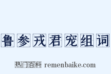 鲁参戎君宠组词是什么意思的图片